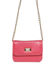 Bolsa Saddle Pequena Estruturada Alça Transversal Pink BSI-5724 - PK