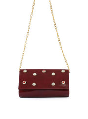 Bolsa Clutch com Pedraria - Vinho BSI-6364 - VI