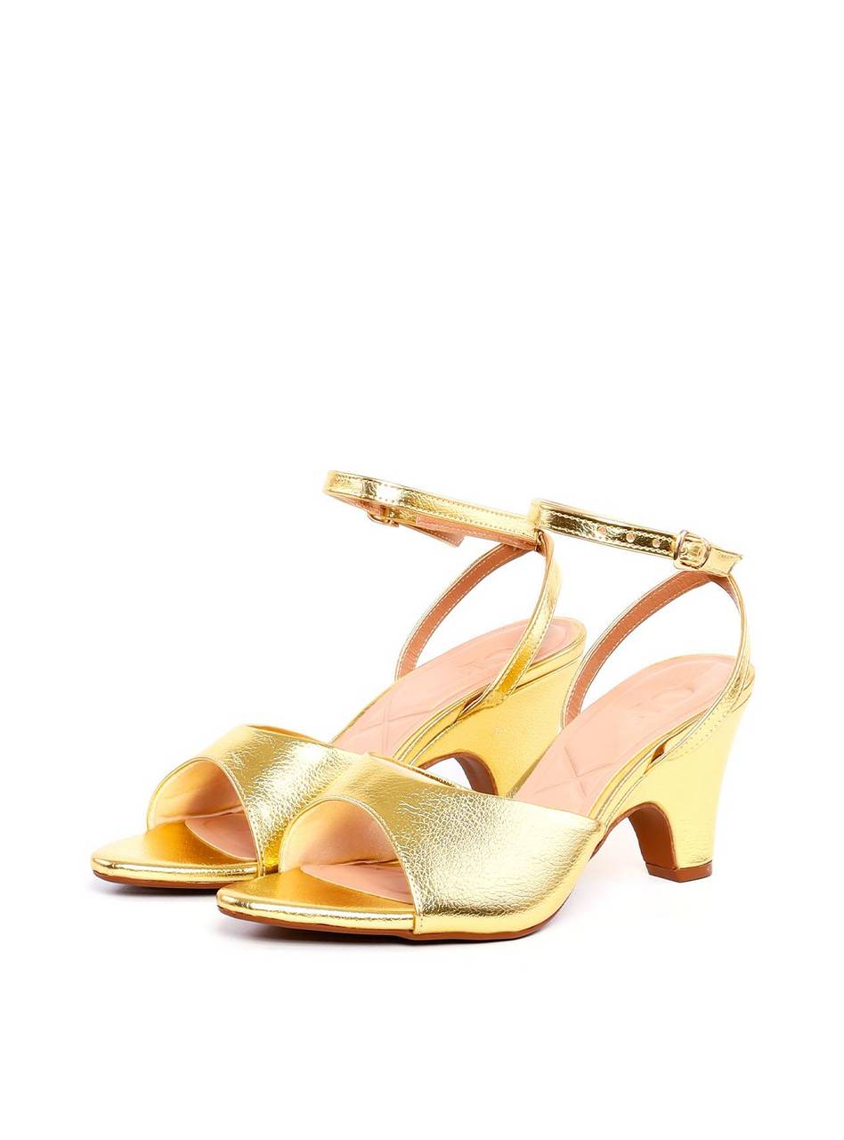 Sandália Anabela Bico Fino - Ouro BSI-11924 - AU