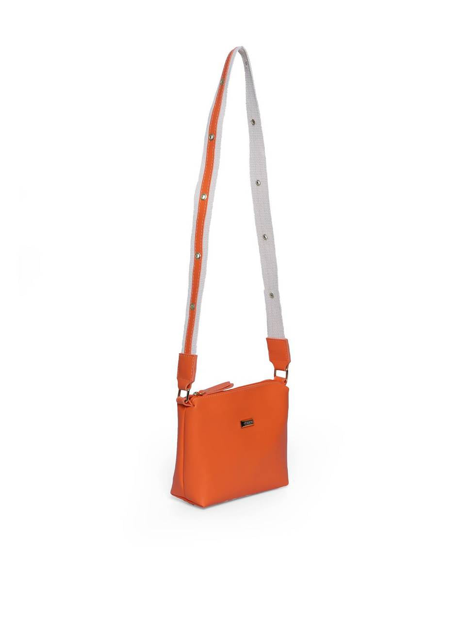 Bolsa Carteiro Tiracolo Sintético Alça com Ilhós Laranja - BSI-5968 - LR BSI-5968 - LR