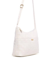 Bolsa Hobo Transversal em Tressê - Branca BSI-6123 - BR