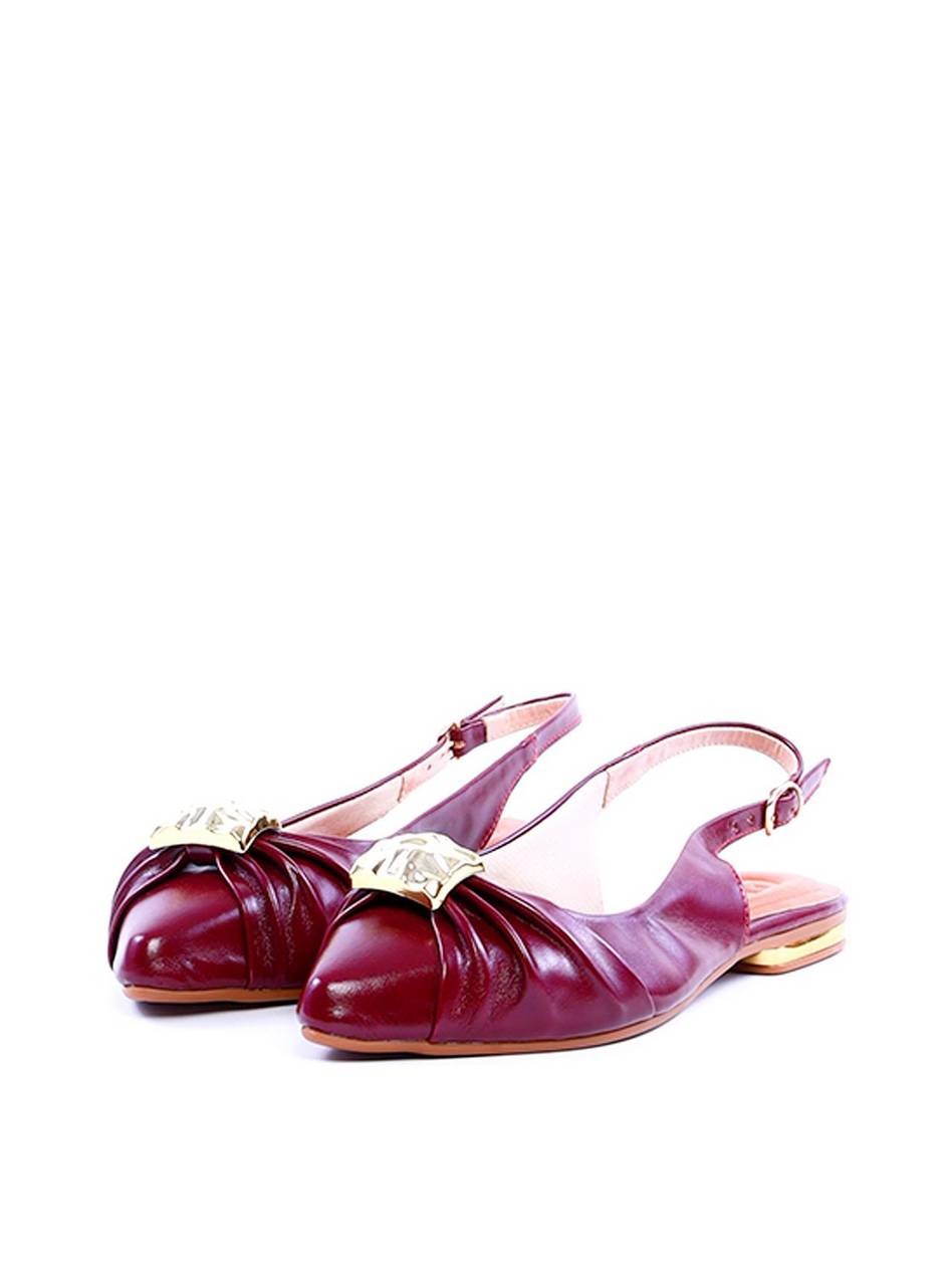 Sapatilha Slingback Drapeada Enfeite Orgânico - Vinho SDI-11981 - VI