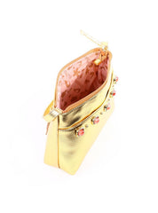 Bolsa Tote Transversal com Pedraria - Ouro BSI-6362 - AU