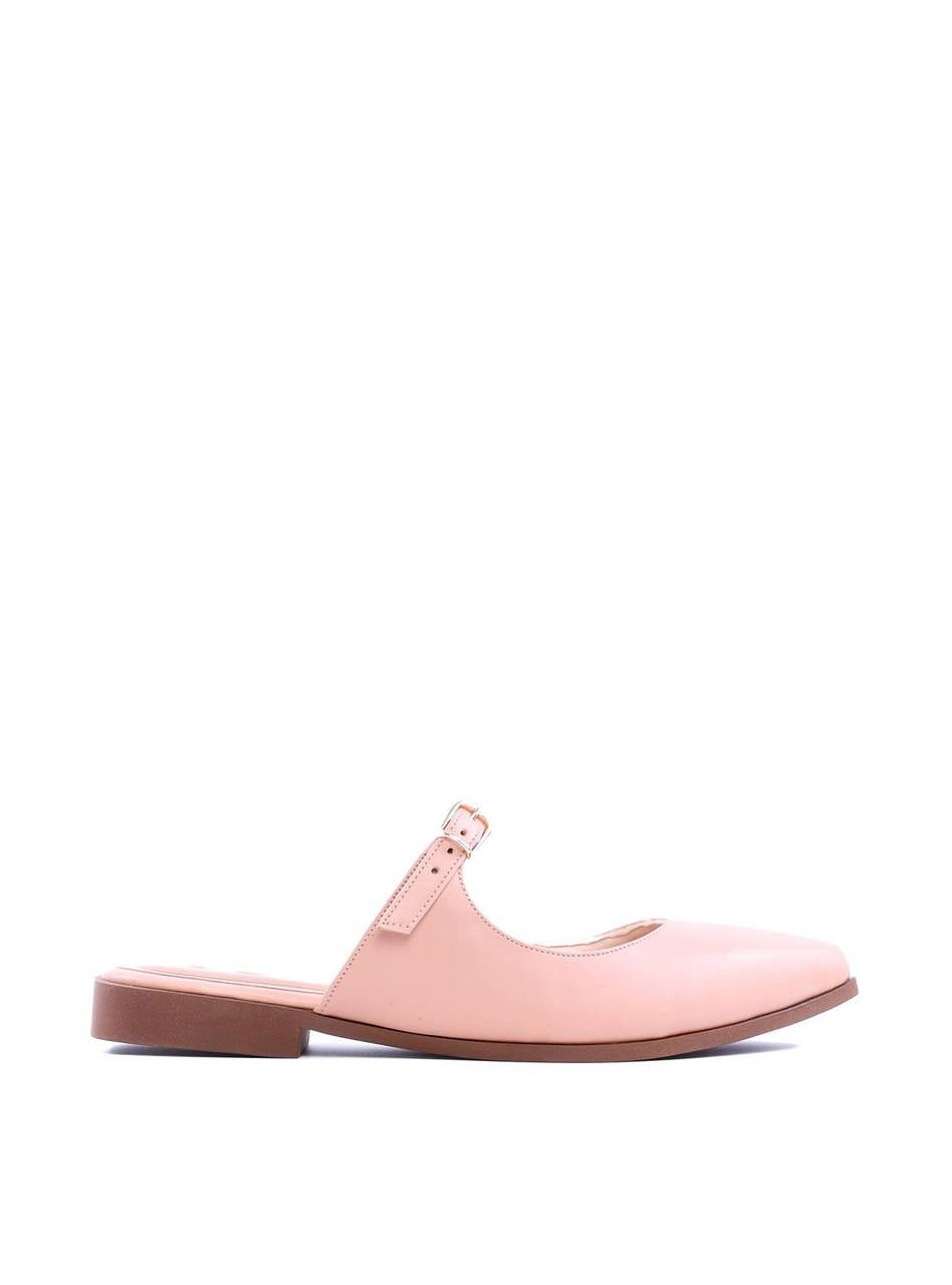 Sandália Mule Bico Fino com Fivela - Nude SDI-11704 - NU