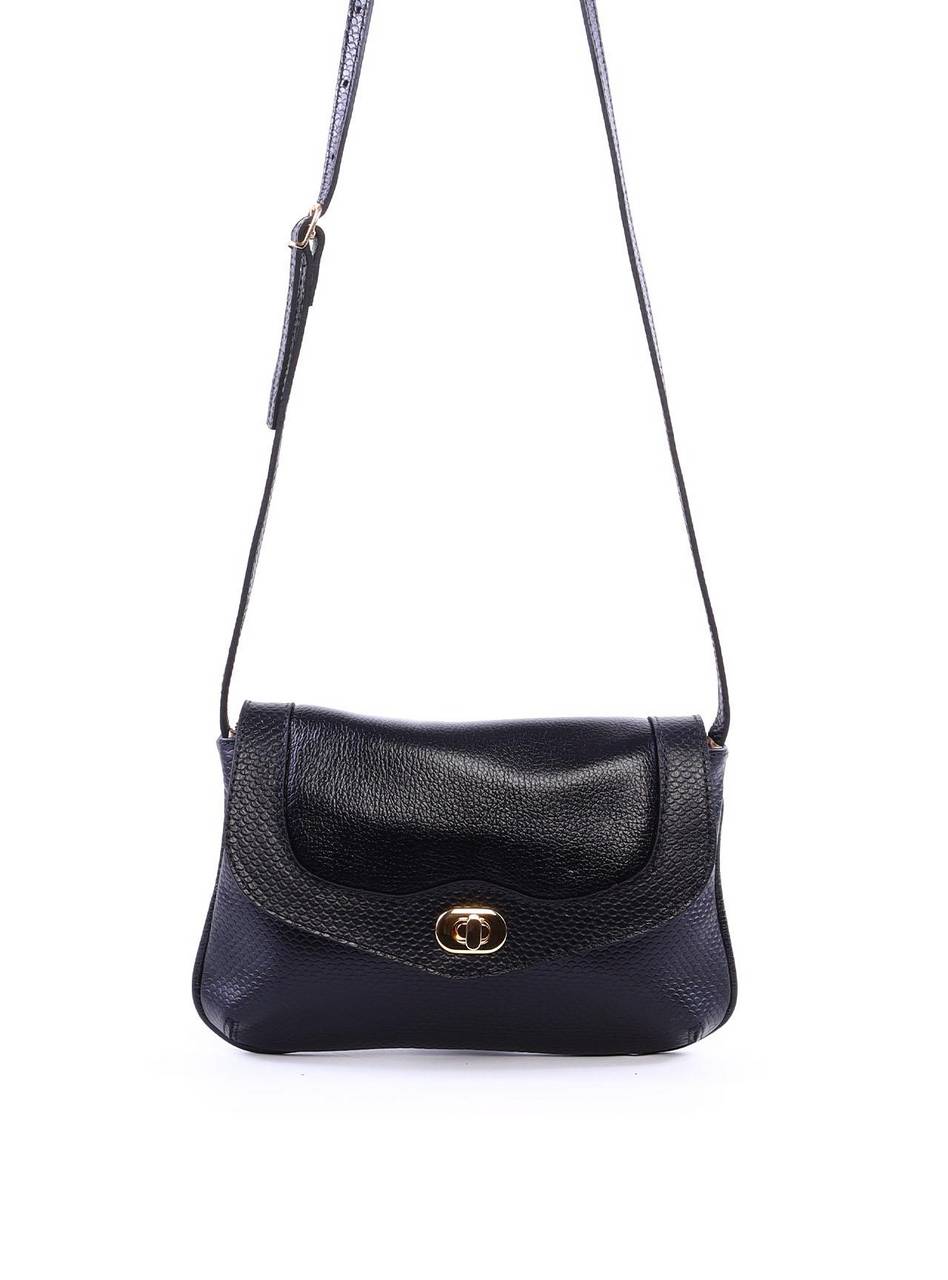 Bolsa Satchel Transversal com Fecho Giratório - Preta BSI-6356 - PR