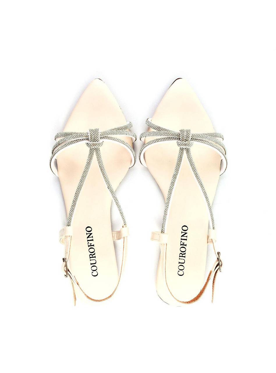 Rasteira Bico Fino com Tira de Strass - Fenno SDI-11937 - FE