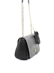 Bolsa Satchel com Tampa e Porta Batom - Preta BSI-6188 - PR