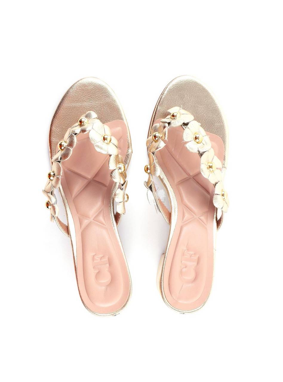 Tamanco de Dedo Salto Bloco com Mini Flores  SDI-11823 - AU