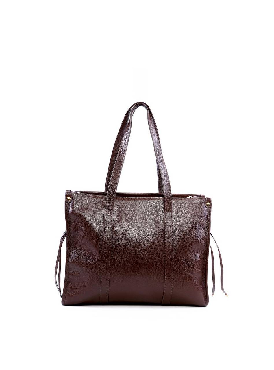 Bolsa Tote com Detalhes de Tiras com Nós e Ponteiras - Cacau BSI-5974 - CA