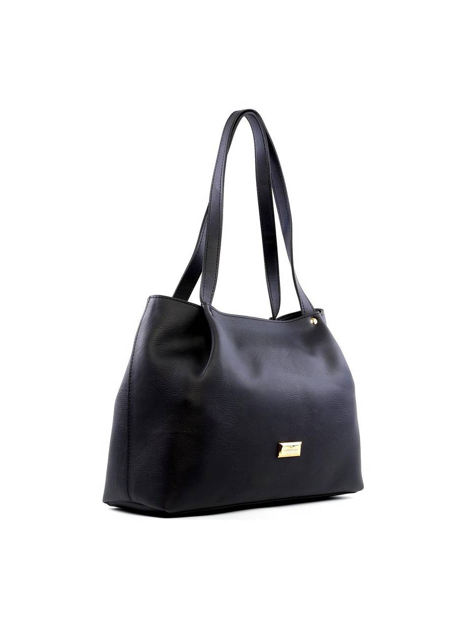 Bolsa Tote com Detalhe Drapeado - Preta BSI-6241 - PR