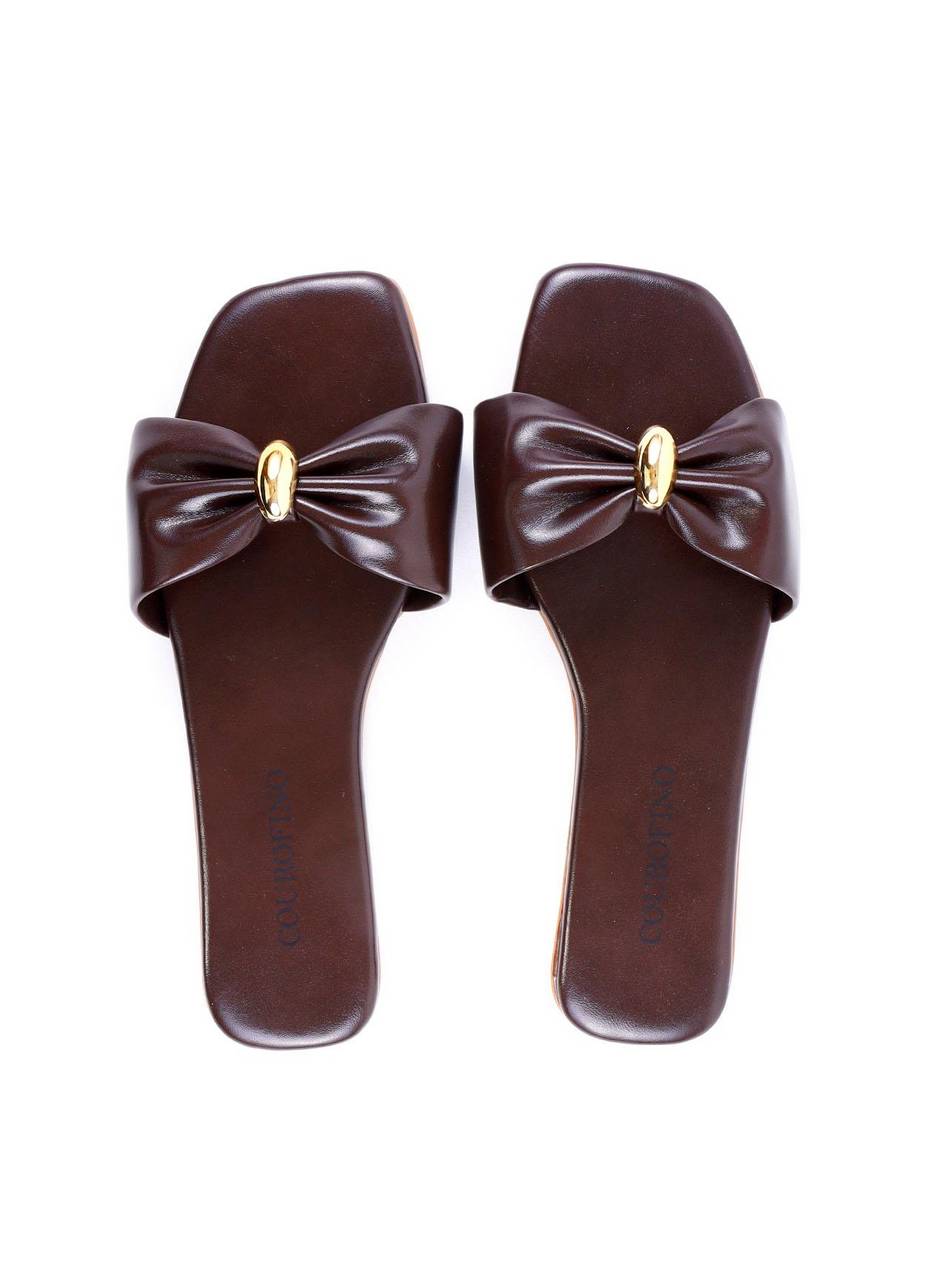 Rasteira Drapeada Enfeite Orgânico - Cacau SDI-11983 - CA