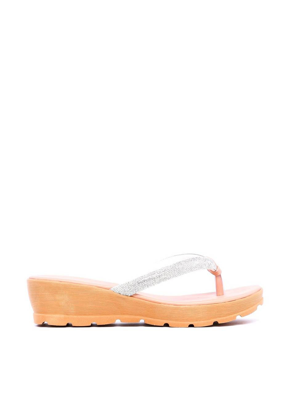 Sandália Feminina Tamanco Anabela Comfort Nude SDI-11699 - NU