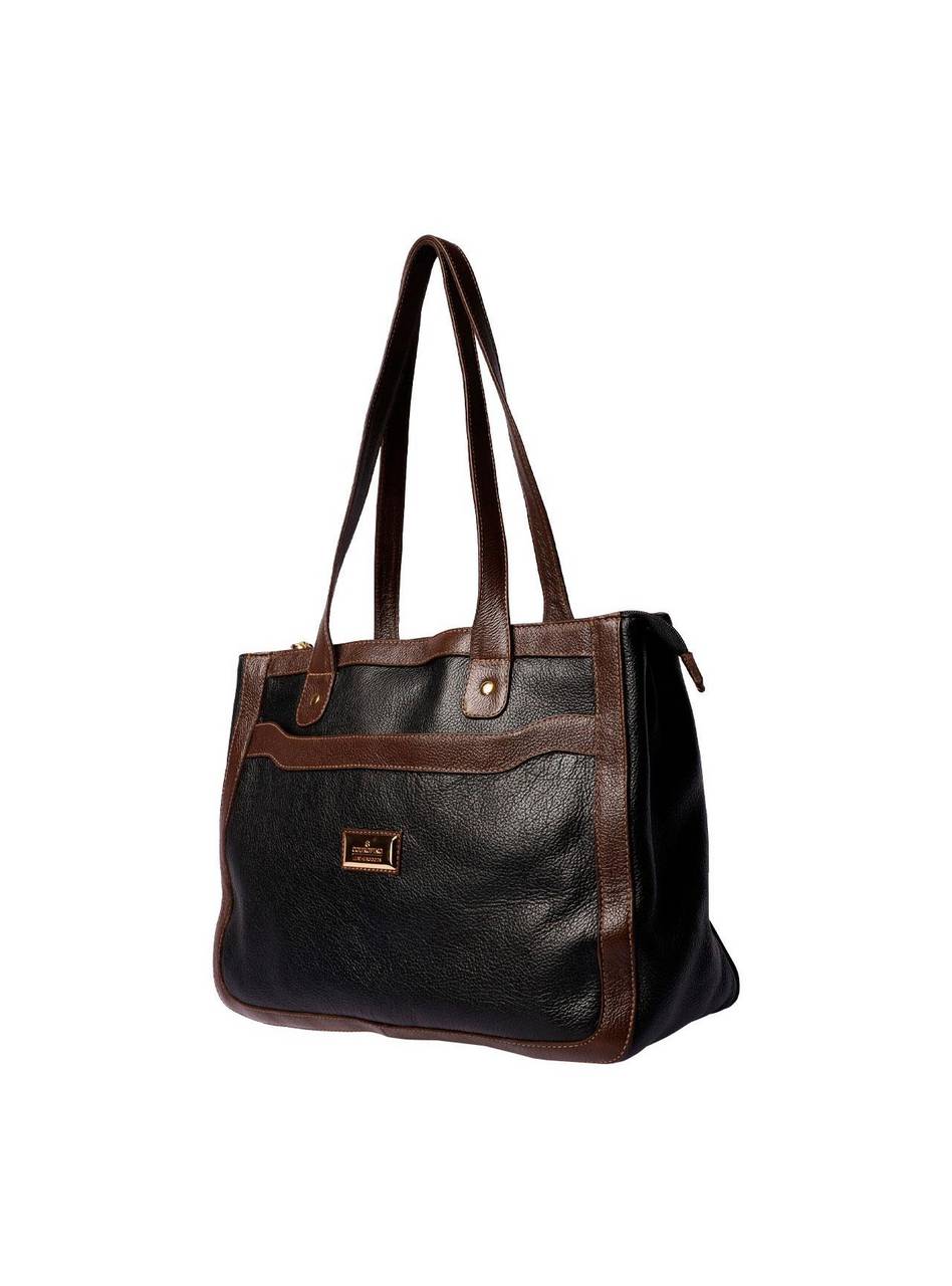 Bolsa Tote Média Bolso Couro Preta BSI-5803 - PR