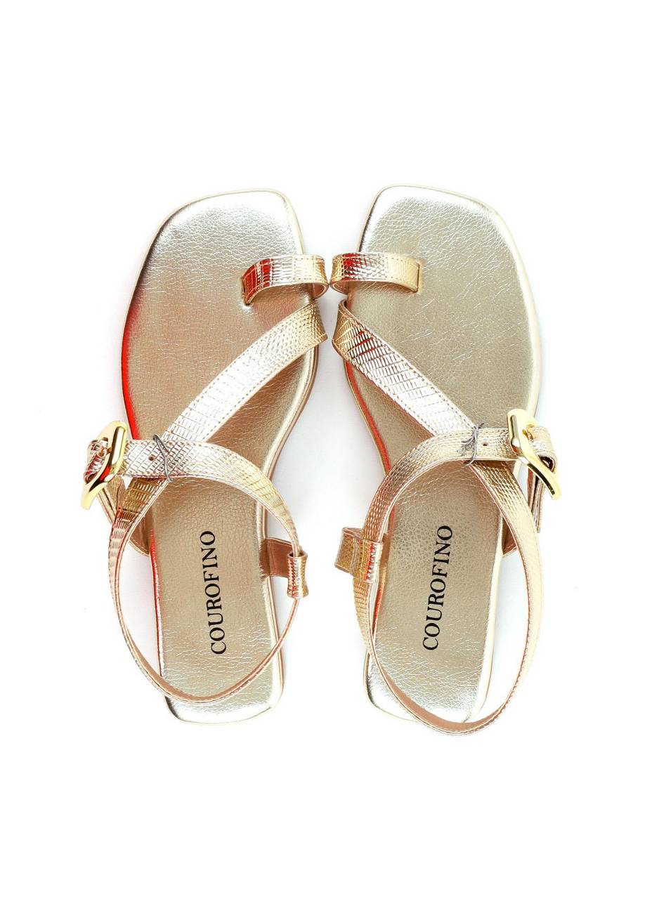 Rasteira Tira Lateral e Fivela - Ouro SDI-11967 - AU