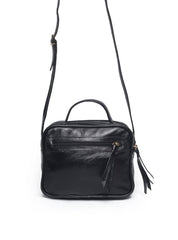 Bolsa Bag Couro Transversal Bolso Atrás Preta BSI-5087 - PR