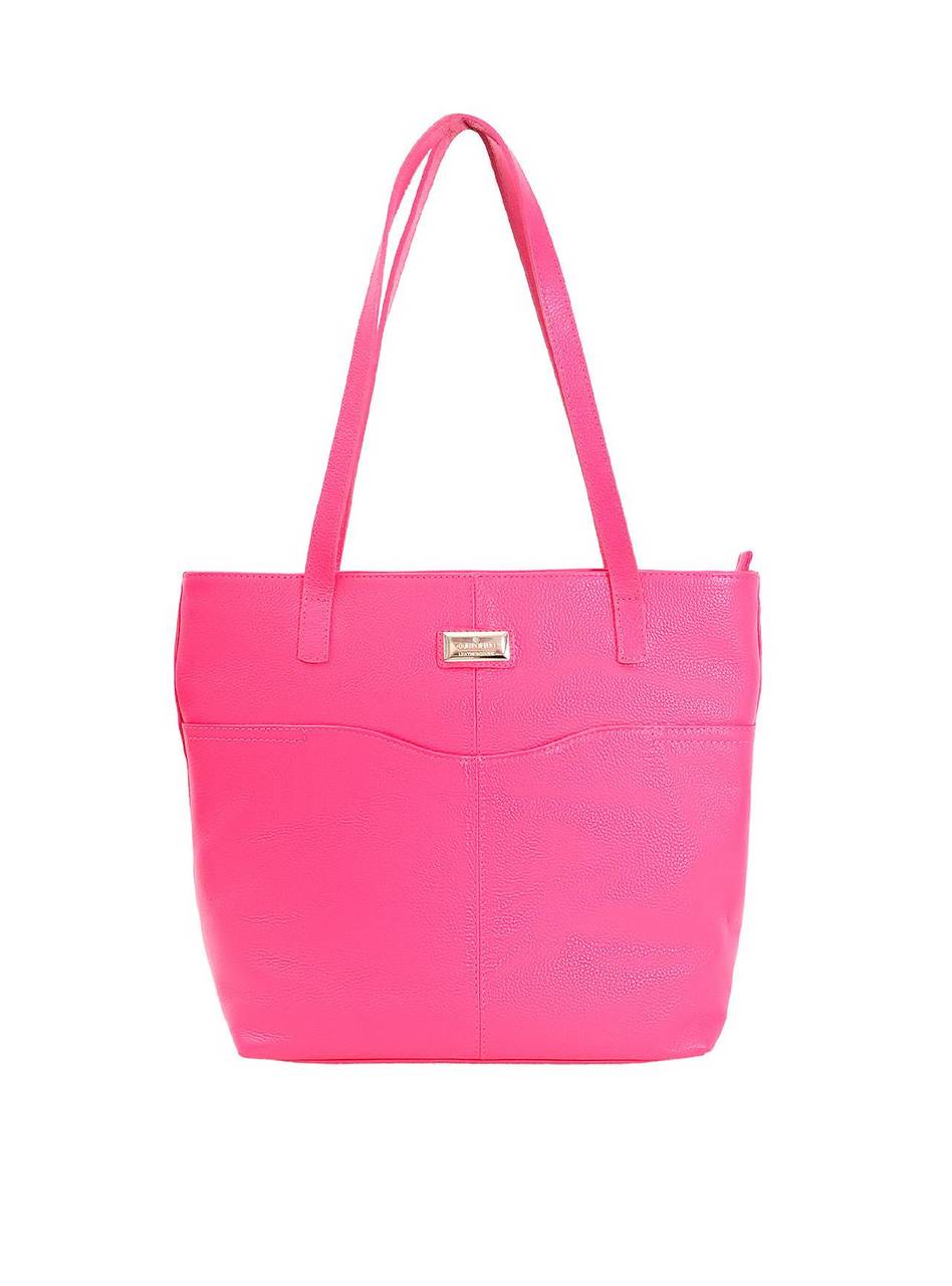 Bolsa Tote Feminina Tiracolo Sacolão Grande Placa Sobreposta Pink BSI-5623 - PK