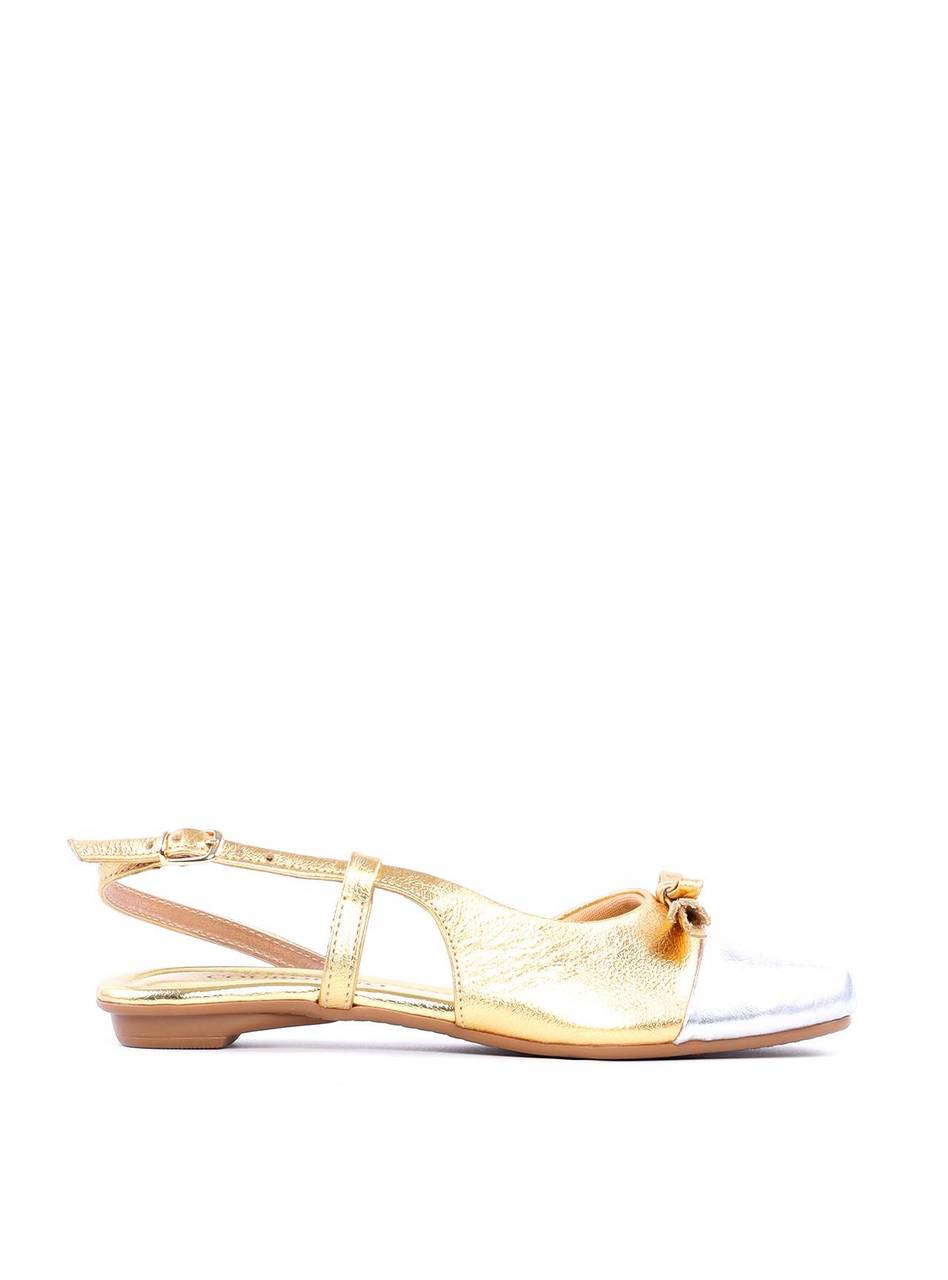 Sapatilha Slingback com Laço e Barbicacho - Ouro SDI-11822 - AU