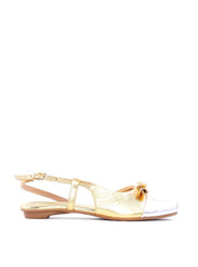 Sapatilha Slingback com Laço e Barbicacho - Ouro SDI-11822 - AU