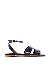 Rasteira Recorte H Fecho Fivela - Preta SDI-11987 - PR