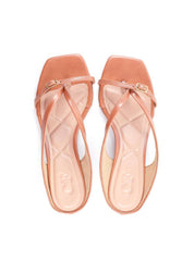 Tamanco Feminino Salto Bloco Baixo com Fivela - Nude SDI-11839 - NU