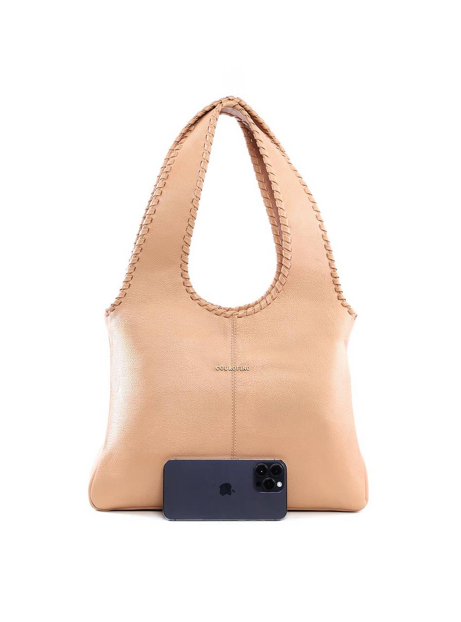 Bolsa Hobo Estilo Whipstitch - Nude BSI-6406 - NU