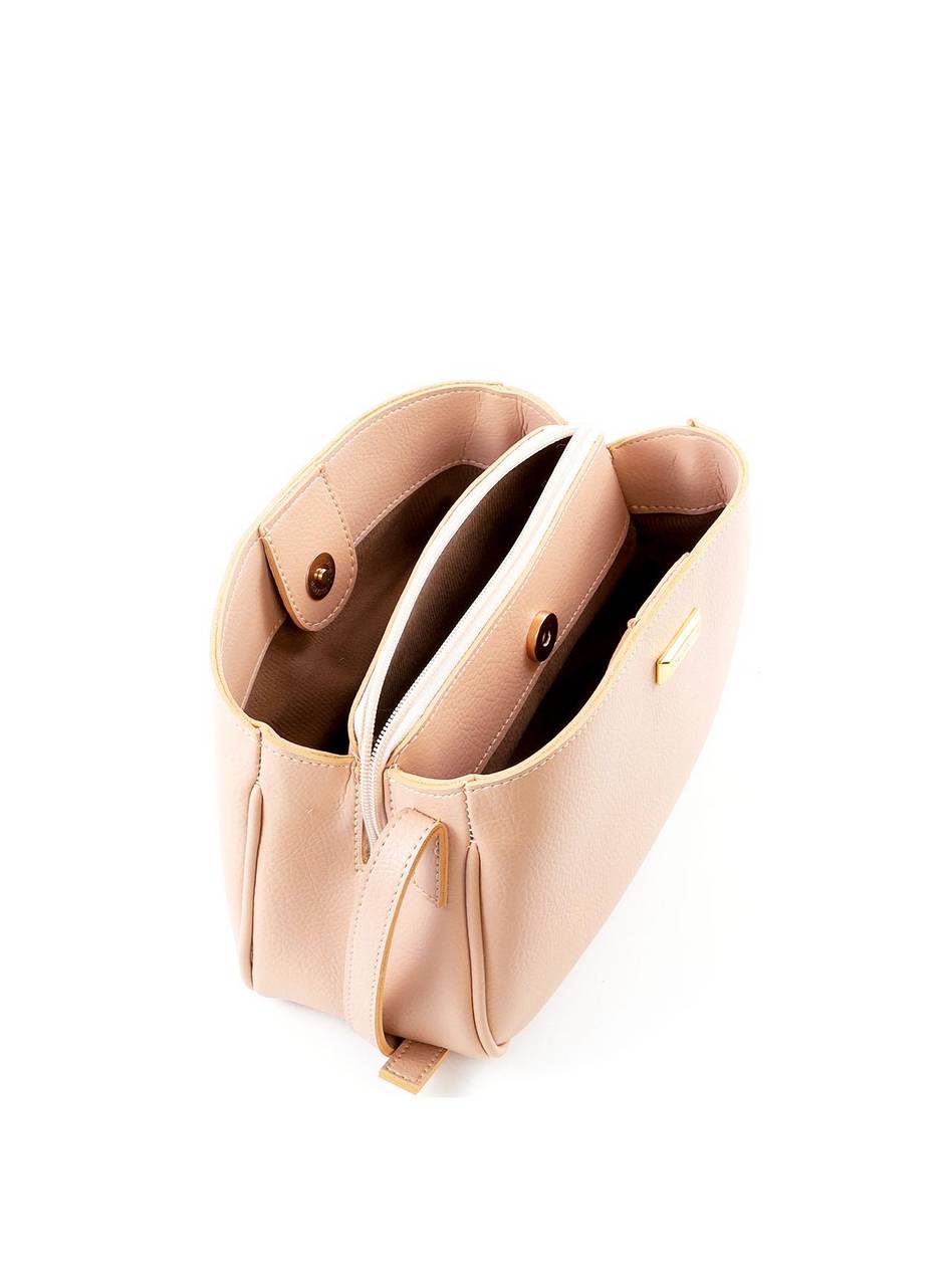 Bolsa Tote Transversal com 3 Divisórias - Nude BSI-6411 - NU