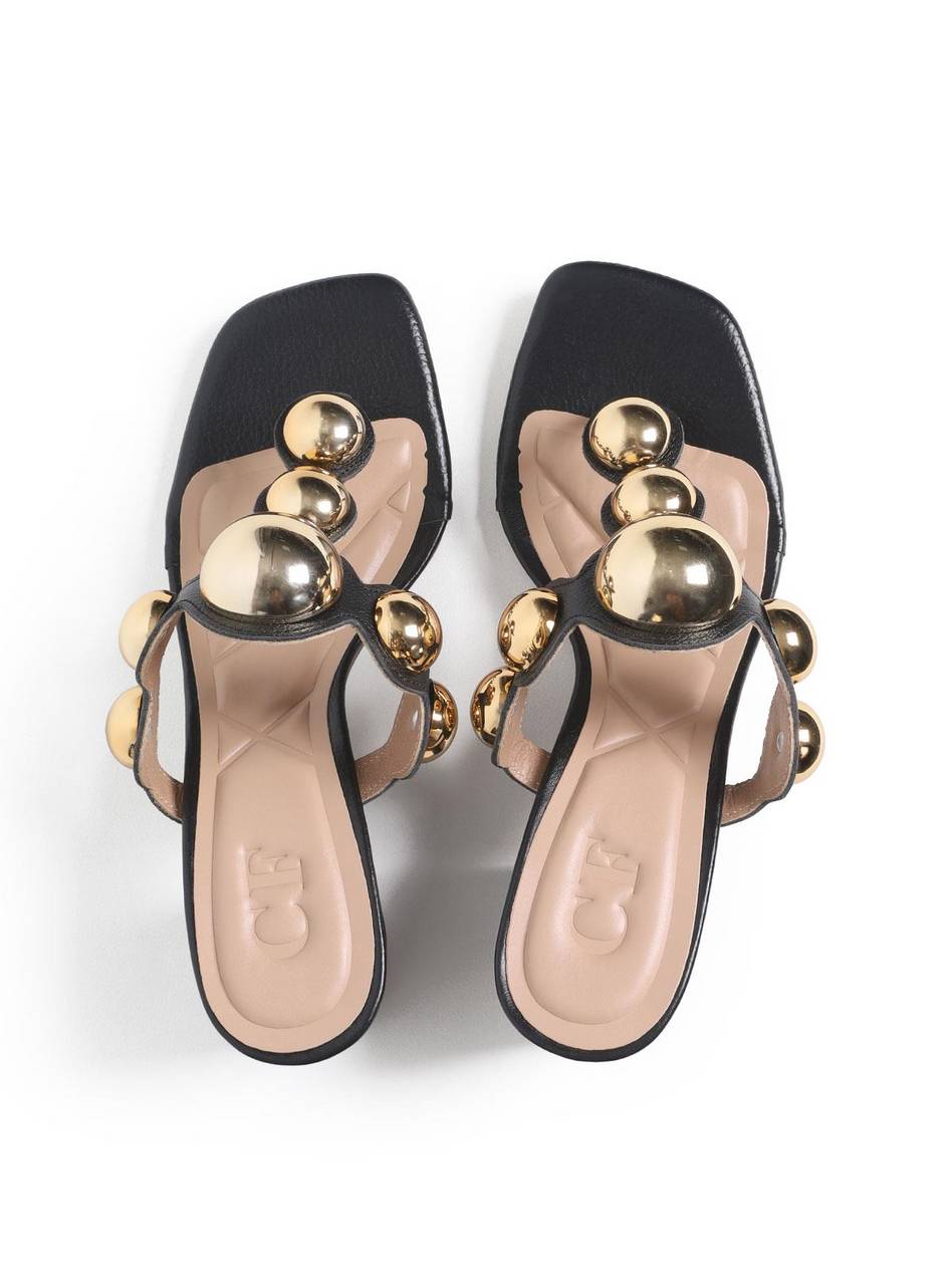 Sandália Feminina Tamanco Salto Bloco - Preta SDI-11563 - PR