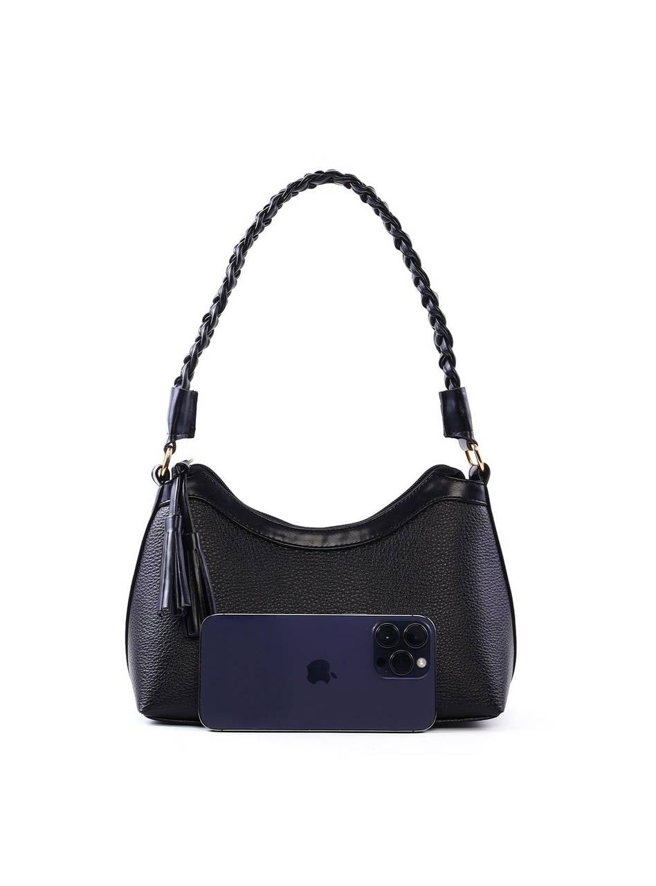 Bolsa Baguette Alça Trançada - Preta BSI-6402 - PR