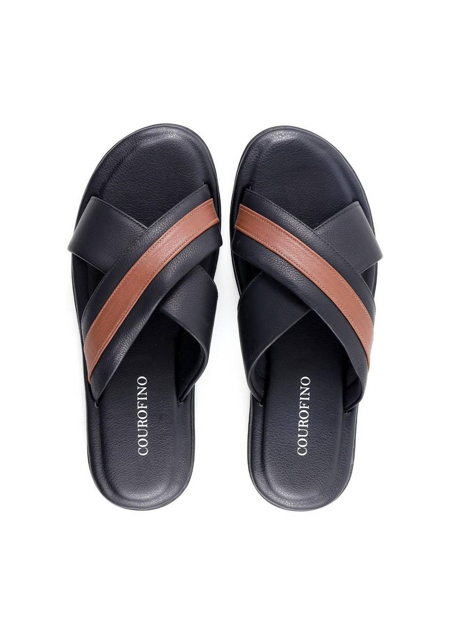 Chinelão Masculino com Tiras Cruzadas - Preta SDI-12162 - PR