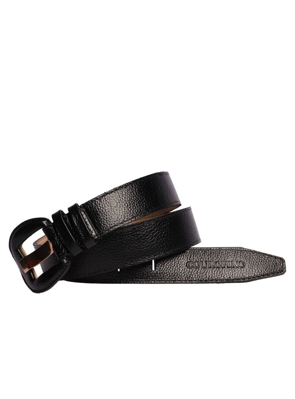 Cinto Masculino Casual Médio Couro Preto CTI-0950 - PR