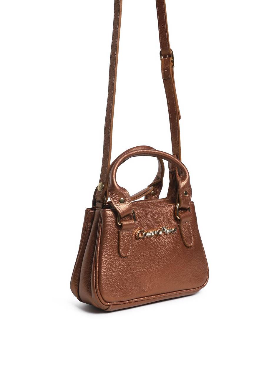 Bolsa Tote Alça Tranversal Couro Bronze BSI-4371 - BZ