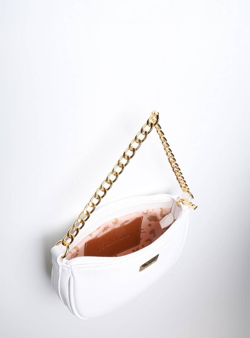 Bolsa Clutch Pequena Couro Transversal Branca BSI-5854 - BR
