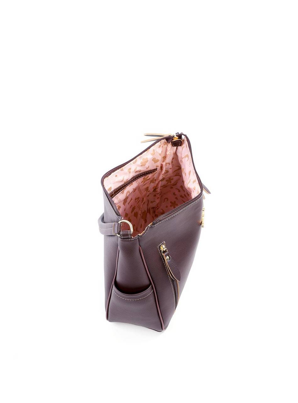 Bolsa Hobo de Mão com Dois Bolsos Verticais - Cacau BSI-6058 - CA