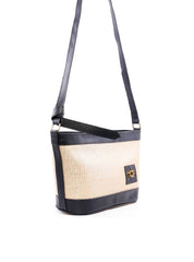 Bolsa Tote Palha com Alça Transversal - Preta BSI-6235 - PR