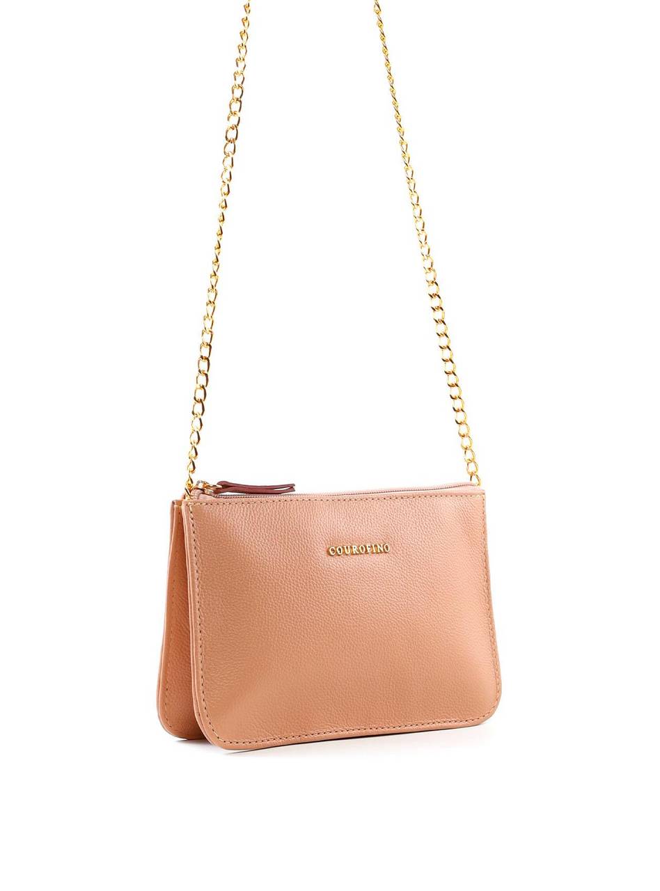 Bolsa Transversal Pequena 3 Divisórias - Nude BSI-6405 - NU