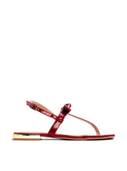 Sandália Rasteira com Detalhe de Laço - Vermelha SDI-11747 - VE