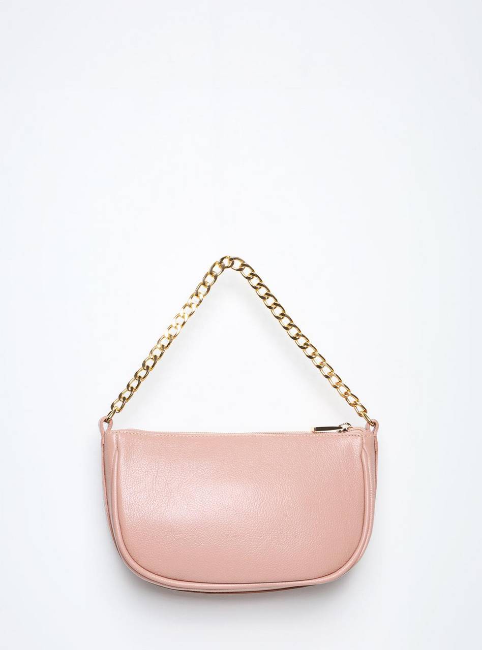 Bolsa Clutch Pequena Couro Transversal Nude BSI-5854 - NU