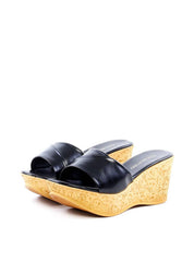 Tamanco Plataforma com Tiras Largas Sobrepostas - Preto SDI-11927 - PR