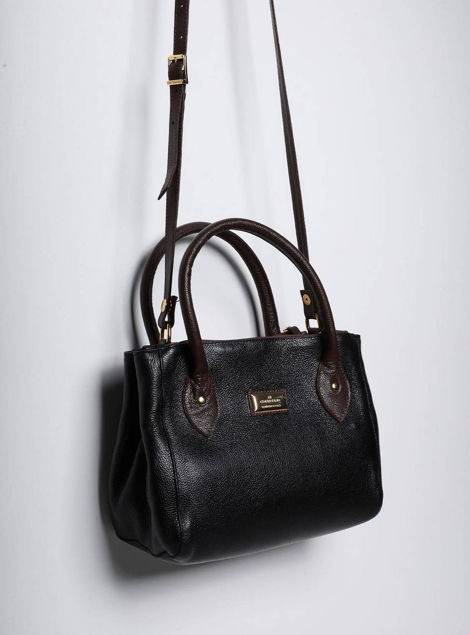 Bolsa Feminina Tote Couro Preta BSI-5826 - PR