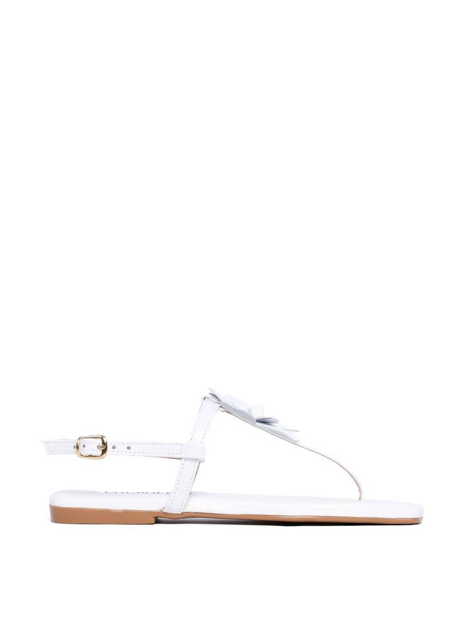 Rasteira de Dedo com Fivela e Flor - Branca SDI-11847 - BR