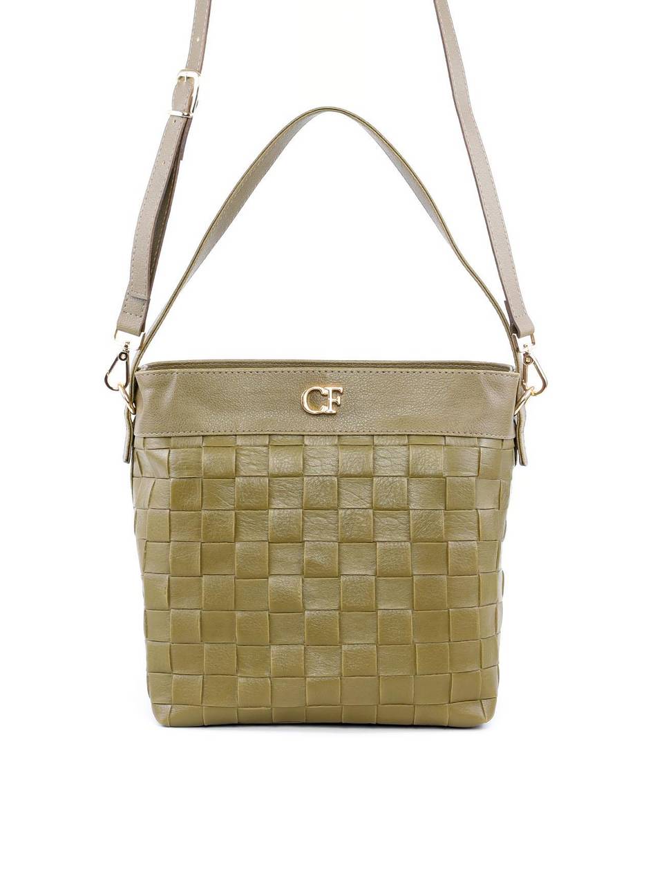 Bolsa Tote com Alça Dupla em Tressê - Verde BSI-6212 - VD