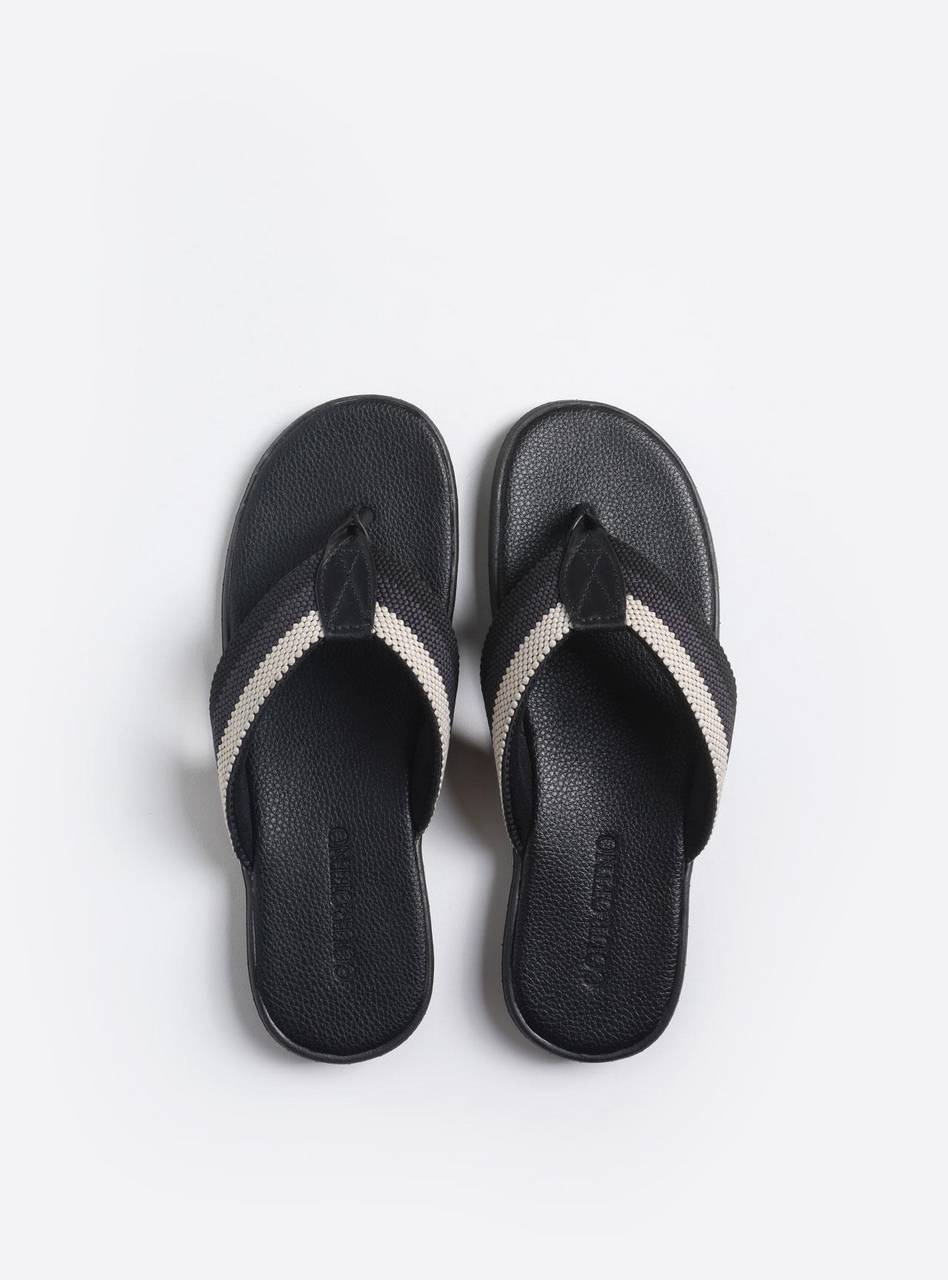 Sandália Masculina Chinelão Couro Cabresto Reto - Preta SDI-11555 - PR