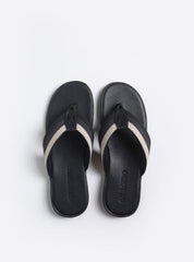 Sandália Masculina Chinelão Couro Cabresto Reto - Preta SDI-11555 - PR