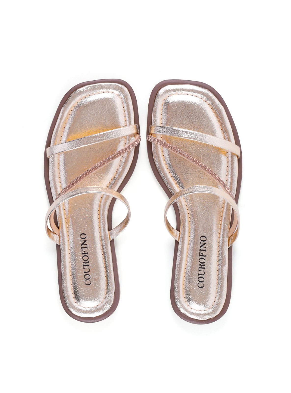 Rasteira Tiras Finas com Strass SDI-12255 - AU
