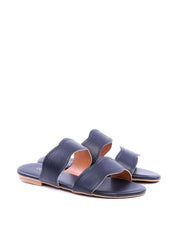 Sandália Rasteira com Tiras Onduladas - Preta SDI-11706 - PR