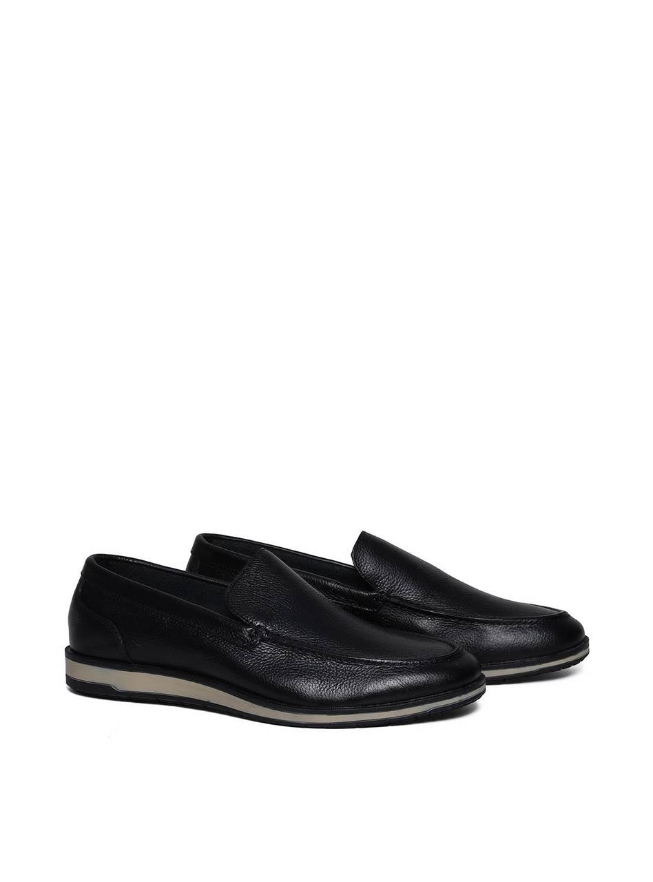 Sapato Casual Mocassim Couro - Preta SP-11628 - PR