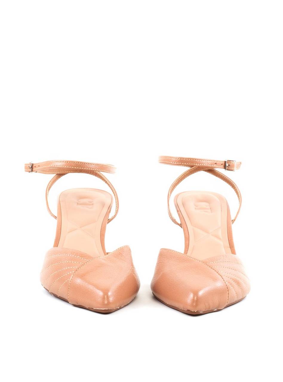 Scarpin Slingback Salto Médio Costuras Aparentes - Nude SDI-12055 - NU