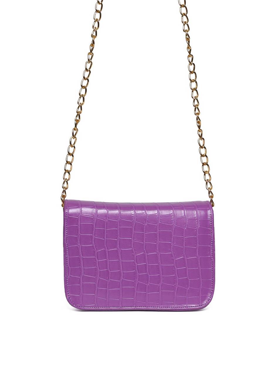Bolsa Saddle Pequena Estruturada Alça Transversal Roxa BSI-5724 - RO