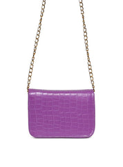 Bolsa Saddle Pequena Estruturada Alça Transversal Roxa BSI-5724 - RO
