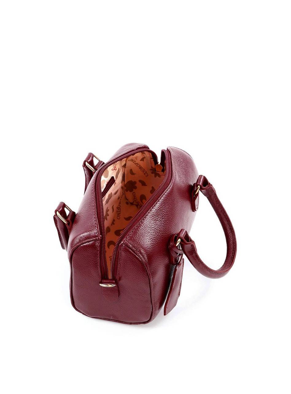 Bolsa Baú com Alça Dupla e Charm - Vinho BSI-6059 - VI